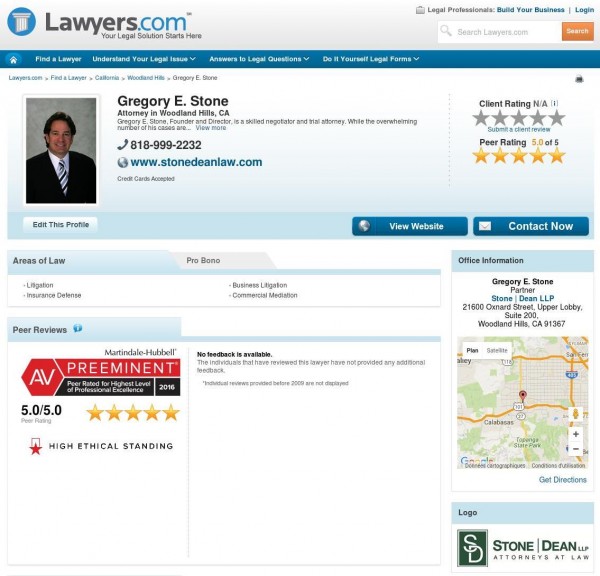 Gregory Stone, Esq. Lawyers.com