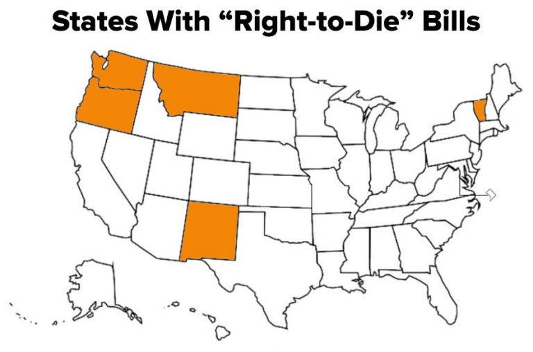 Right To Die States Map United States Map